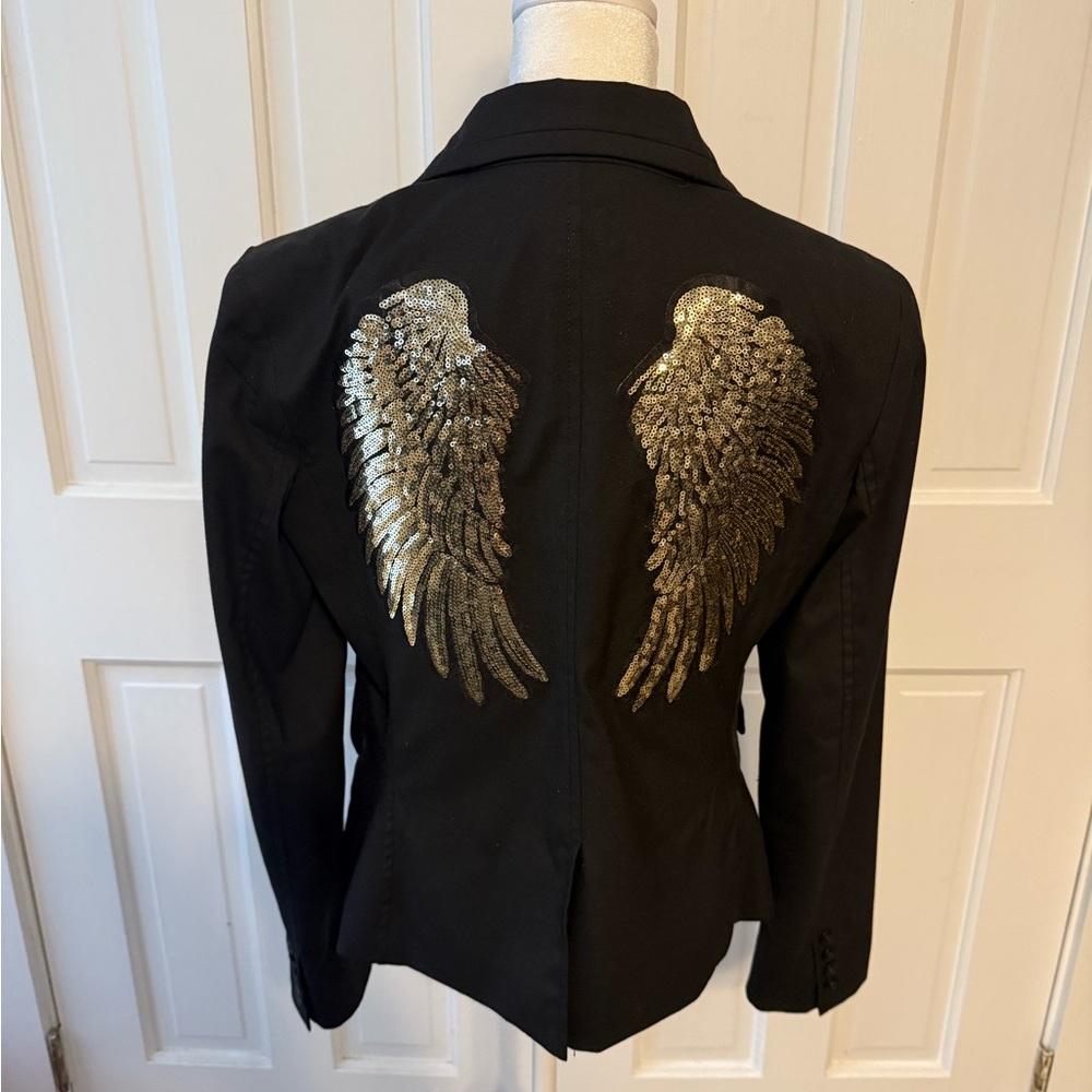 New York & Company Custom Black Blazer with Gold Wings